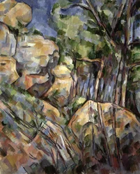 Klippor nära grottorna under Chateau Noir, ca 1904